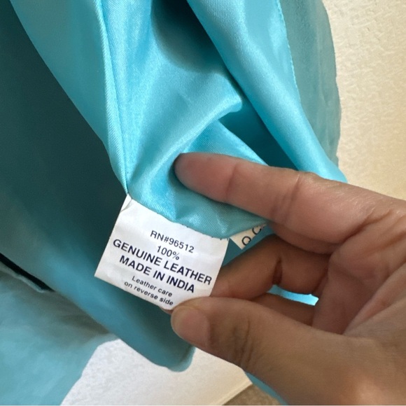 Saguaro Leather Jacket Full-zip Turquoise Size Small - Picture 9 of 11
